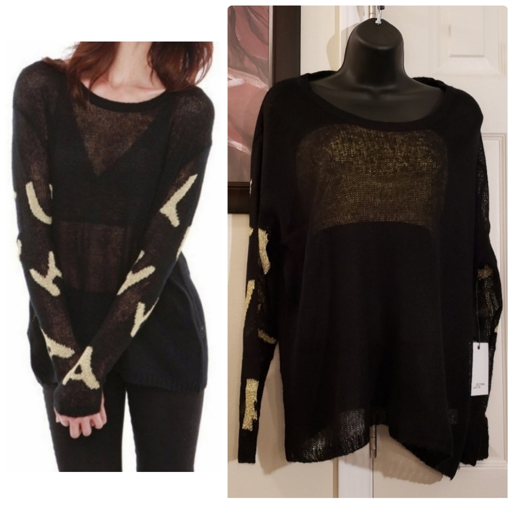 Hye Park & Lune Black  and Gold Venus Sweater